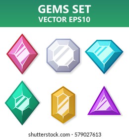 Modern vector set of colorful gems for website or mobile application. Bright and stylish elements for you design.