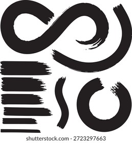 Un conjunto de Vector moderno de pinceladas de tinta de estilo, ideal para el diseño abstracto, fondos, simplemente Formas de arte
