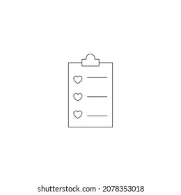 Signo vectorial moderno para sitios, aplicaciones, publicidad, banners, páginas de Internet. Trazo editable. Icono de línea de corazones pequeños contra líneas en el contrato matrimonial o prenupcial