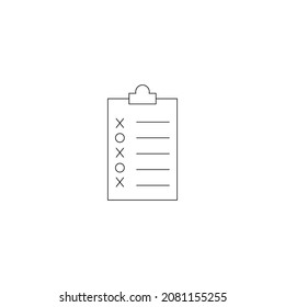 Signo vectorial moderno para sitios, aplicaciones, publicidad, banners, páginas de Internet. Trazo editable. Icono de línea de cruces y círculos contra líneas en el tablero de escritura para pruebas, preguntas y exámenes 