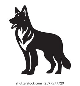 Modern Vector Silhouette of a Dog's Collection art Design