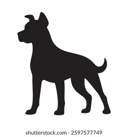 Modern Vector Silhouette of a Dog's Collection art Design