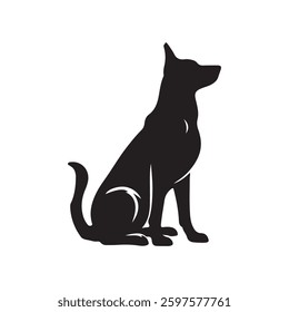 Modern Vector Silhouette of a Dog's Collection art Design