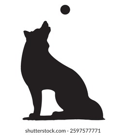 Modern Vector Silhouette of a Dog's Collection art Design