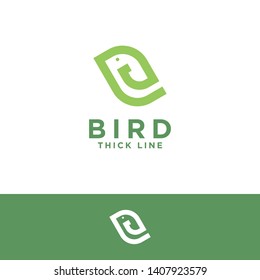 Modern vector simple bird logo