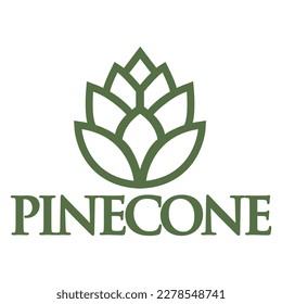 Moderna plantilla de icono de diseño de logotipo de pinecone simple vectorial. ilustración vectorial para marca, etiqueta, empresa. Aislado sobre fondo blanco