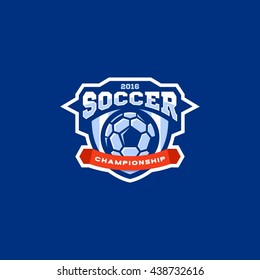 Modern vector soccer championship shield logo emblem