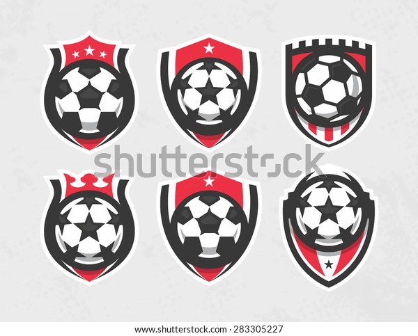 Modern Vector Soccer Logo Set Stock Vector Royalty Free 283305227