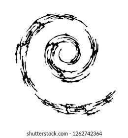 Modern vector spiral hand drawn sketch in original style and black color that is easy to change.