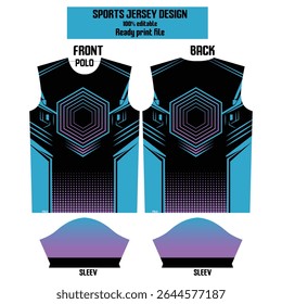 Modern vector sports jersey templates featuring unique patterns, gradients, and customizable name and number areas. Ideal for team kits, training wear, or stylish activewear branding.