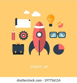 modern vector start up concept illustration