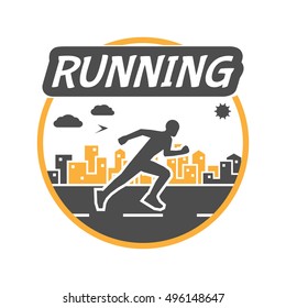 Modern vector symbol for run. Running logo.