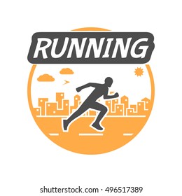 Modern vector symbol for run. Running logo.