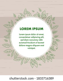 La plantilla moderna de hojas de té vectorial es de varios colores, folletos, volantes, afiches o plantillas de presentación. Composición mínima de formas. Diseño plano.