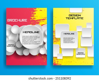 Modern Vector Technology Brochure . Cover, Flyer, Report , or Leaflet Design Template . Abstract Background . 