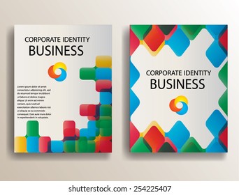 Modern Vector Technology Brochure , Cover, Flyer, Report , or Leaflet Design Template. Colorful Background. 