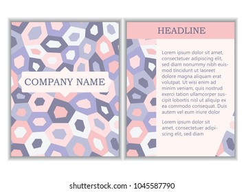 Modern vector template with abstract illustrations and place for your heading, company name and images
