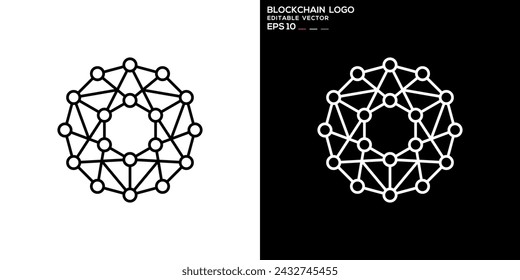 Modern vector template of blockchain logo, connection, internet, data, analysis, technology, EPS 10