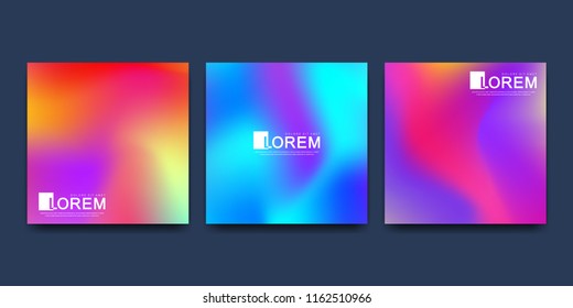 Modern vector template for brochure cover banner. Abstract fluid 3d shapes vector trendy liquid colors backgrounds set. Colored fluid graphic composition illustration