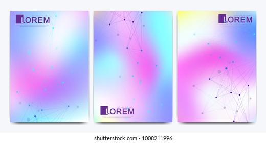 Modern vector template for brochure, leaflet, flyer, cover, catalog in A4 size. Abstract fluid 3d shapes vector trendy liquid colors backgrounds set. Colored fluid graphic composition illustration