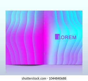 Modern vector template for brochure Leaflet flyer advert cover catalog magazine or annual report.. Abstract fluid 3d shapes vector trendy liquid colors backgrounds. Colored fluid graphic composition