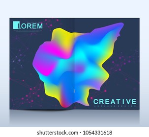 Modern vector template for brochure, leaflet, flyer, cover, catalog in A4 size. Abstract fluid 3d shapes vector trendy liquid colors backgrounds. Colored fluid graphic composition illustration