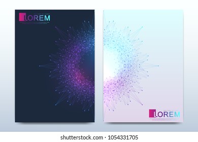 Modern vector template for brochure, leaflet, flyer, cover, catalog, magazine or annual report in A4 size. Business, science and technology design book layout. Presentation with mandala. Card surface