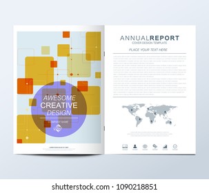 Modern vector template for brochure, Leaflet, flyer, advert, cover, catalog, magazine or annual report. Random squares pattern. Abstract geometrical simple background. Card surface