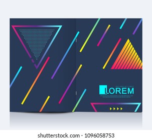 Modern vector template for brochure, Leaflet, flyer, advert, cover, catalog, magazine or annual report. Graphic background with 3d gradient shapes vector trendy liquid colors backgrounds. Card surface