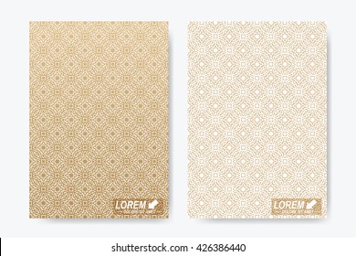 Modern vector template for brochure, Leaflet, flyer, cover, magazine or annual report. A4 size. Ramadan kareem design book layout. Abstract presentation with islamic style.