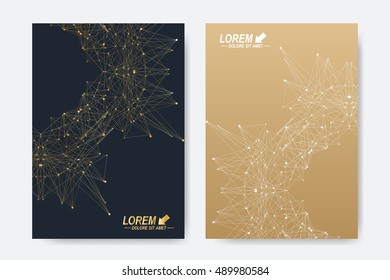 Modern vector template for brochure, Leaflet, flyer, cover, magazine or annual report. Abstract presentation with golden mandala