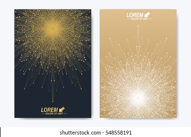 Modern vector template for brochure leaflet flyer cover catalog magazine or annual report. Golden layout in A4 size. Business, science and technology design book layout. 