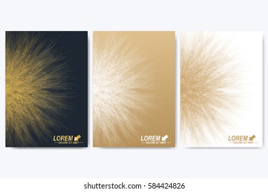 Modern vector template for brochure, leaflet, flyer, cover, catalog, magazine or annual report in A4 size. Business, science and technology design book layout. Presentation with golden mandala