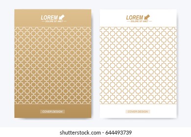 Modern vector template for brochure, Leaflet, flyer, advert, cover, catalog, poster, magazine or annual report. A4 size. Ramadan kareem design book layout. Abstract presentation with islamic style