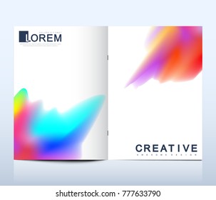 Modern vector template for brochure, leaflet, flyer, cover, catalog in A4 size. Abstract fluid 3d shapes vector trendy liquid colors backgrounds set. Colored fluid graphic composition illustration