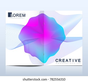 Modern vector template for brochure, leaflet, flyer, cover, catalog in A4 size. Abstract fluid 3d shapes vector trendy liquid colors backgrounds set. Colored fluid graphic composition illustration