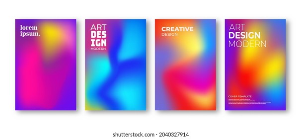 Modern vector template for brochures, leaflets, flyers, covers. Abstract fluid 3d vector shape trendy color liquid background set