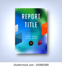 Modern Vector Template for Business Brochure, Report, Poster, Banner or Flyer Design. Blurred Background.