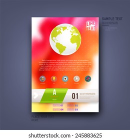 Modern Vector Template for Business Brochure, Report, Poster, Banner or Flyer Design. Blurred Background.