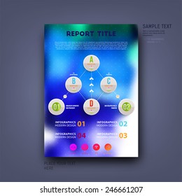 Modern Vector Template for Business Brochure, Report, Poster, Banner or Flyer Design. Blurred Background.