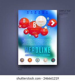 Modern Vector Template for Business Brochure, Report, Poster, Banner or Flyer Design. Blurred Background.