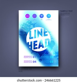 Modern Vector Template for Business Brochure, Report, Poster, Banner or Flyer Design. Blurred Background.