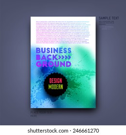 Plantilla vectorial moderna para folletos empresariales, informes, afiches, pancartas o diseños de volante. Fondo Desdibujado.