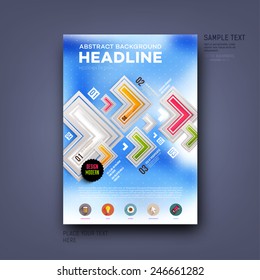 Modern Vector Template for Business Brochure, Report, Poster, Banner or Flyer Design. Blurred Background.