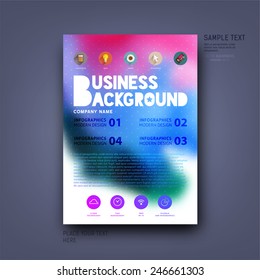 Modern Vector Template for Business Brochure, Report, Poster, Banner or Flyer Design. Blurred Background.