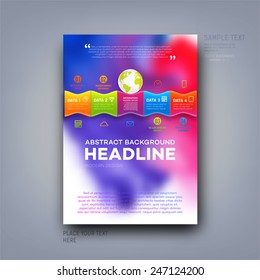 Modern Vector Template for Business Brochure, Report, Poster, Banner or Flyer Design. Blurred Background.