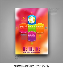 Modern Vector Template for Business Brochure, Report, Poster, Banner or Flyer Design. Blurred Background.