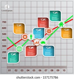 Modern vector template - diagram with info graphics elements.