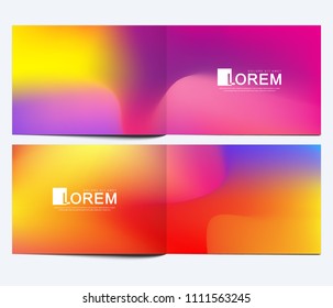 Modern vector template for horizontal brochure, leaflet, cover, catalog, magazine or annual report. Abstract fluid 3d shapes vector trendy liquid colors backgrounds. Colored fluid graphic composition.