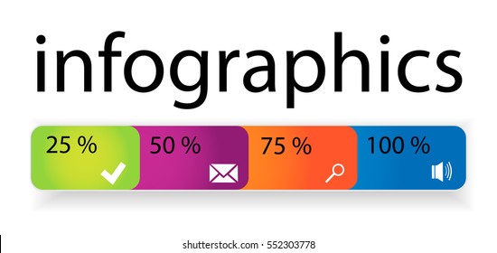Modern vector template infographic of the four elements, with interest, using icons and space for text. For web design, business presentations, education